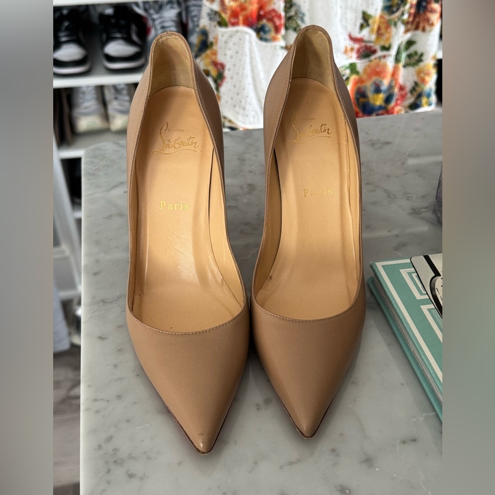 Christian Louboutin Apostrophy Pump 100 Napa Nude 39
